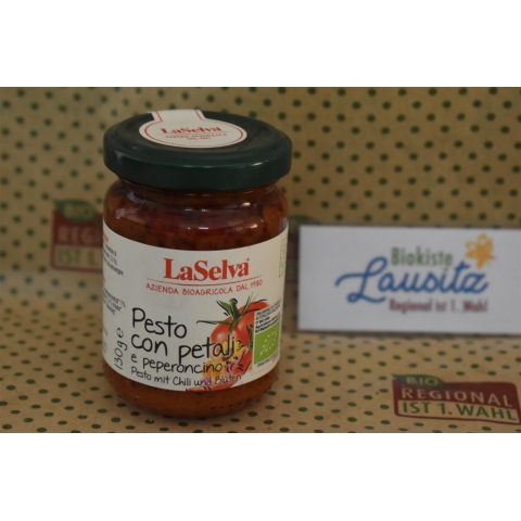 Bio Pesto con petali - Chili und Blüten Pesto 130g (La Selva)