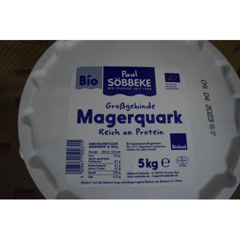 Bio Magerquark 1%  5 kg Eimer (Söbbecke)