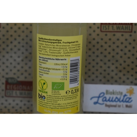 Bio Zisch Zitrone naturtrüb 0,33l