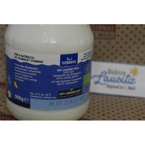 Bio Joghurt Natur 3,8 % 500g Glas