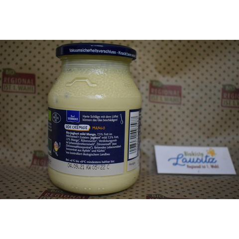 Bio Creme-Joghurt Mango 7,5 % 500g Glas