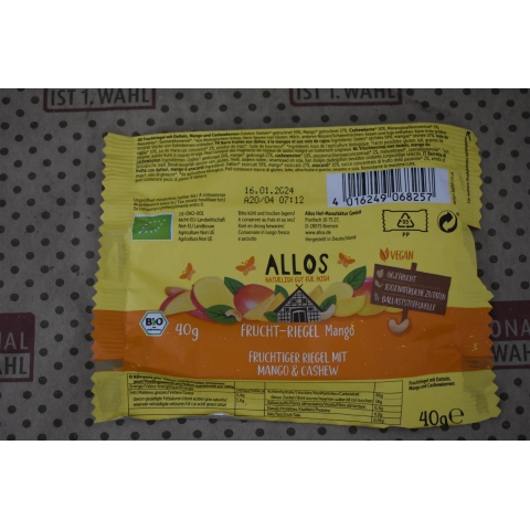 Bio Fruchtschnitte Mango 30g (Allos)